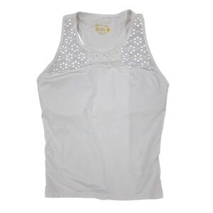 Lilly Pulitzer Luxletic Tank Top‎ Womens XS Eyelet Mesh Trim Activewear Oct21